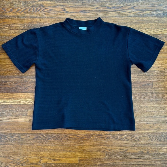 Men’s John Elliott Black Cotton Knit Oversized Mock Neck Shirt - Picture 1 of 5